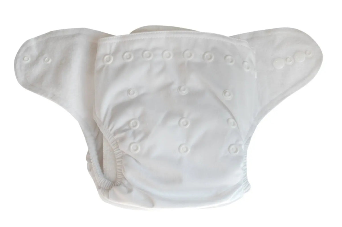 Three Little Imps Premium Range Colour Cloth Nappy (inc 2 inserts) - White Three Little Imps