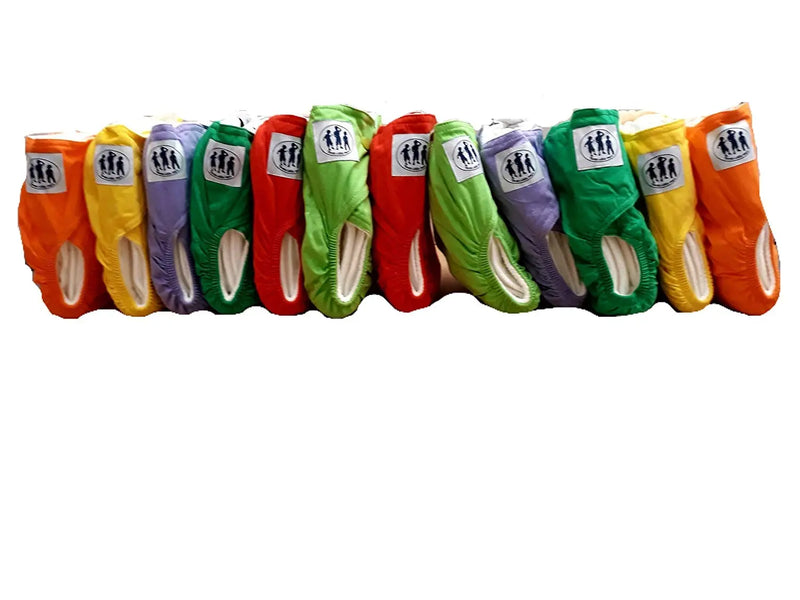 Bamboo Natural Reusable Colour Cloth Nappies (2 inserts each nappy) - Premium Econappies by Three Little Imps - Set of 12 Three Little Imps