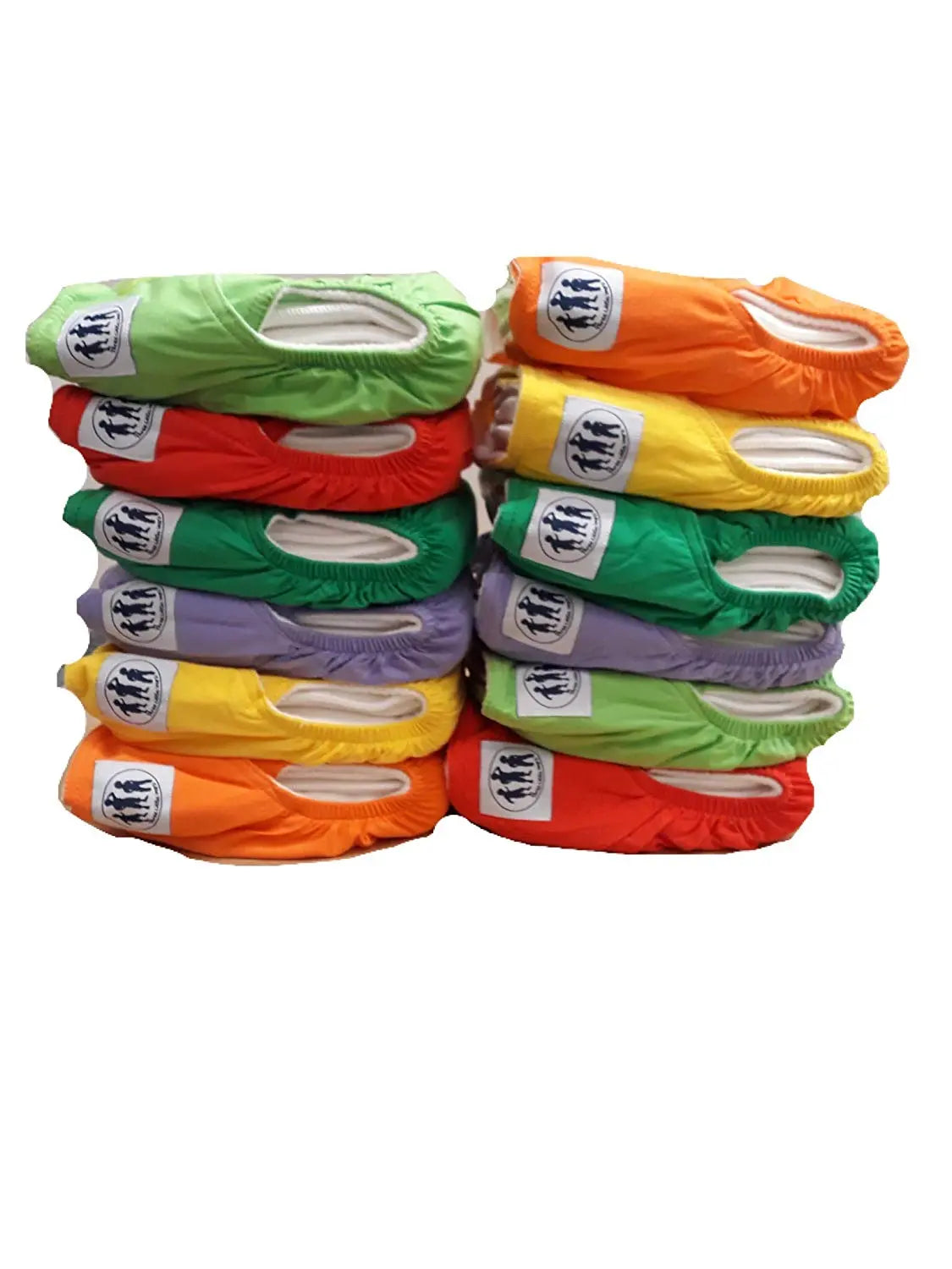 Bamboo Natural Reusable Colour Cloth Nappies (2 inserts each nappy) - Premium Econappies by Three Little Imps - Set of 12 Three Little Imps