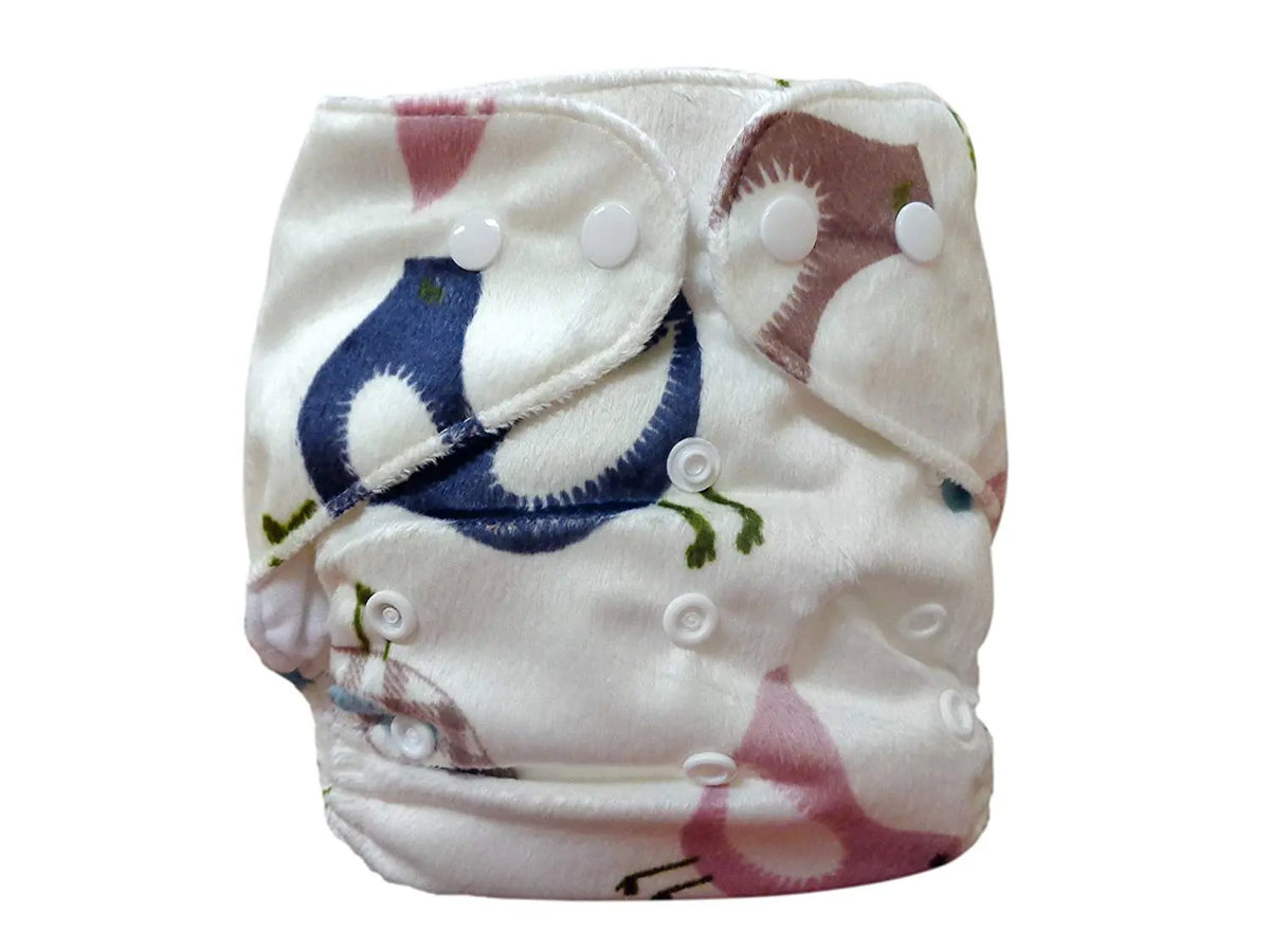Three Little Imps Minky Patterned Cloth Nappies (inc inserts)-Set of 5 for girls Three Little Imps