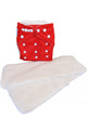 Three Little Imps Bamboo Range Colour Cloth Nappy (inc 2 inserts) - Red