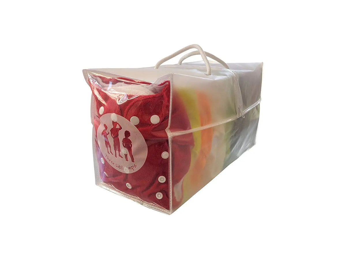 Bamboo Natural Reusable Colour Cloth Nappies (2 inserts each nappy) - Premium Econappies by Three Little Imps - Set of 12 Three Little Imps