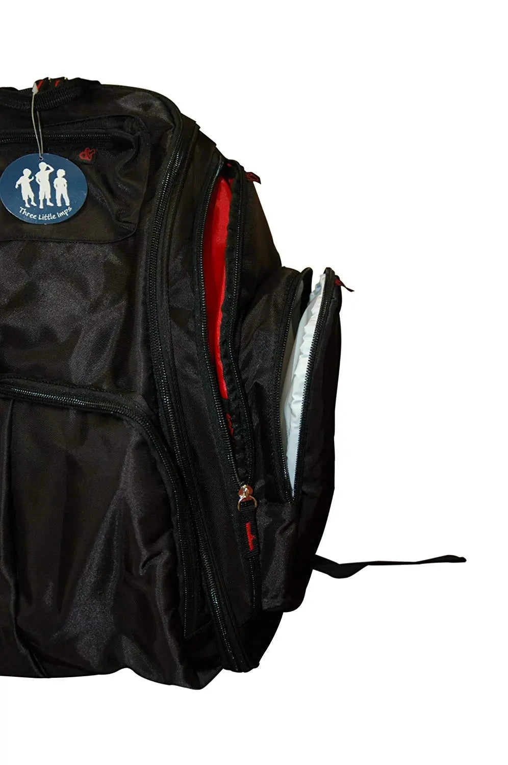 Stylish and Durable Black Backpack by Three Little Imps - Travel Rucksack for Mum and Dad Three Little Imps