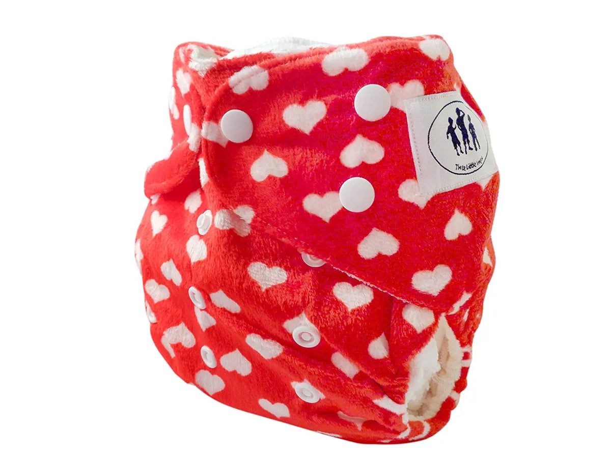 Three Little Imps Minky Patterned Cloth Nappies (inc inserts)-Set of 5 for girls Three Little Imps
