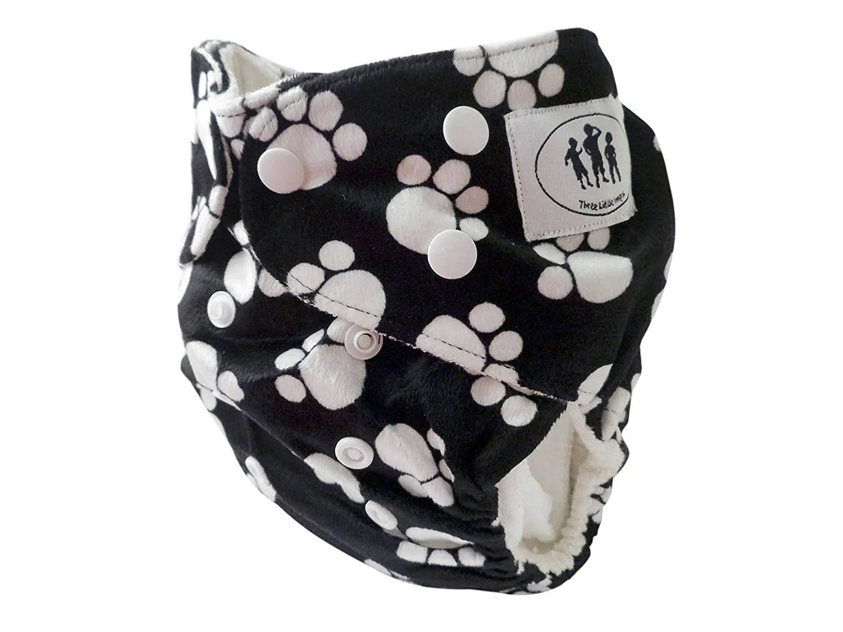 Three Little Imps Minky Patterned Cloth Nappies (inc inserts)-Set of 5 for girls Three Little Imps
