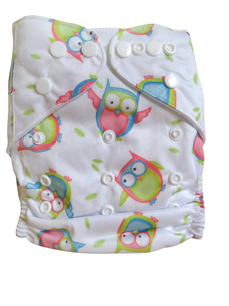 Three Little Imps Patterned Cloth Nappy (inc 2 inserts) - Owl Three Little Imps