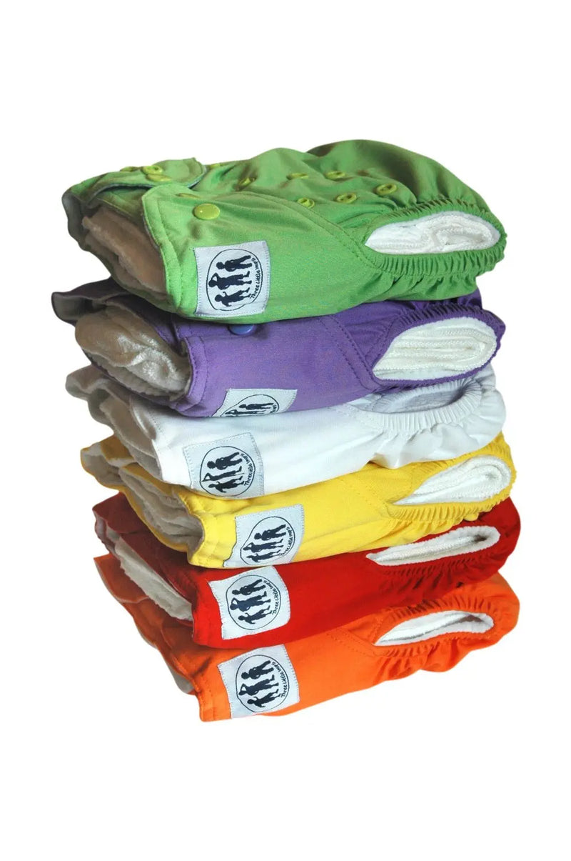 Three Little Imps Premium Range Colour Cloth Nappies (2 inserts each) - Set of 6 Three Little Imps